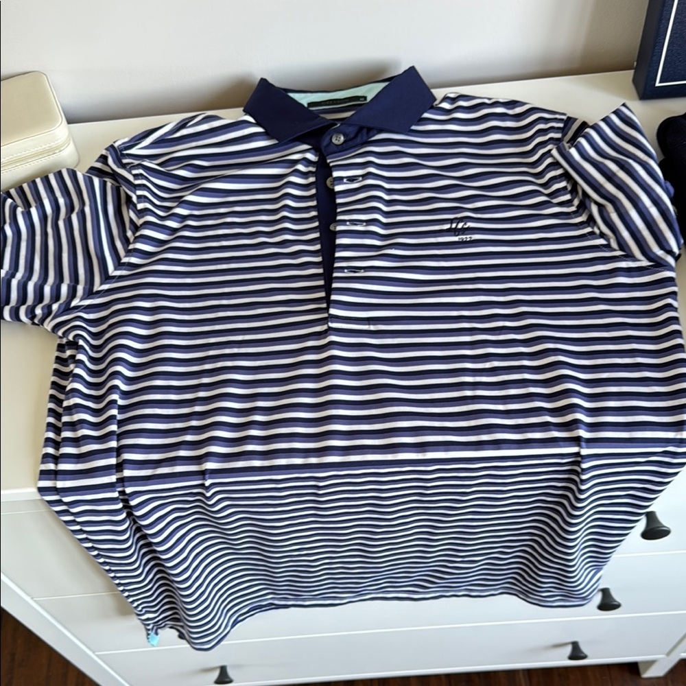 Greyson Navy and White Men's Polo Shirt
